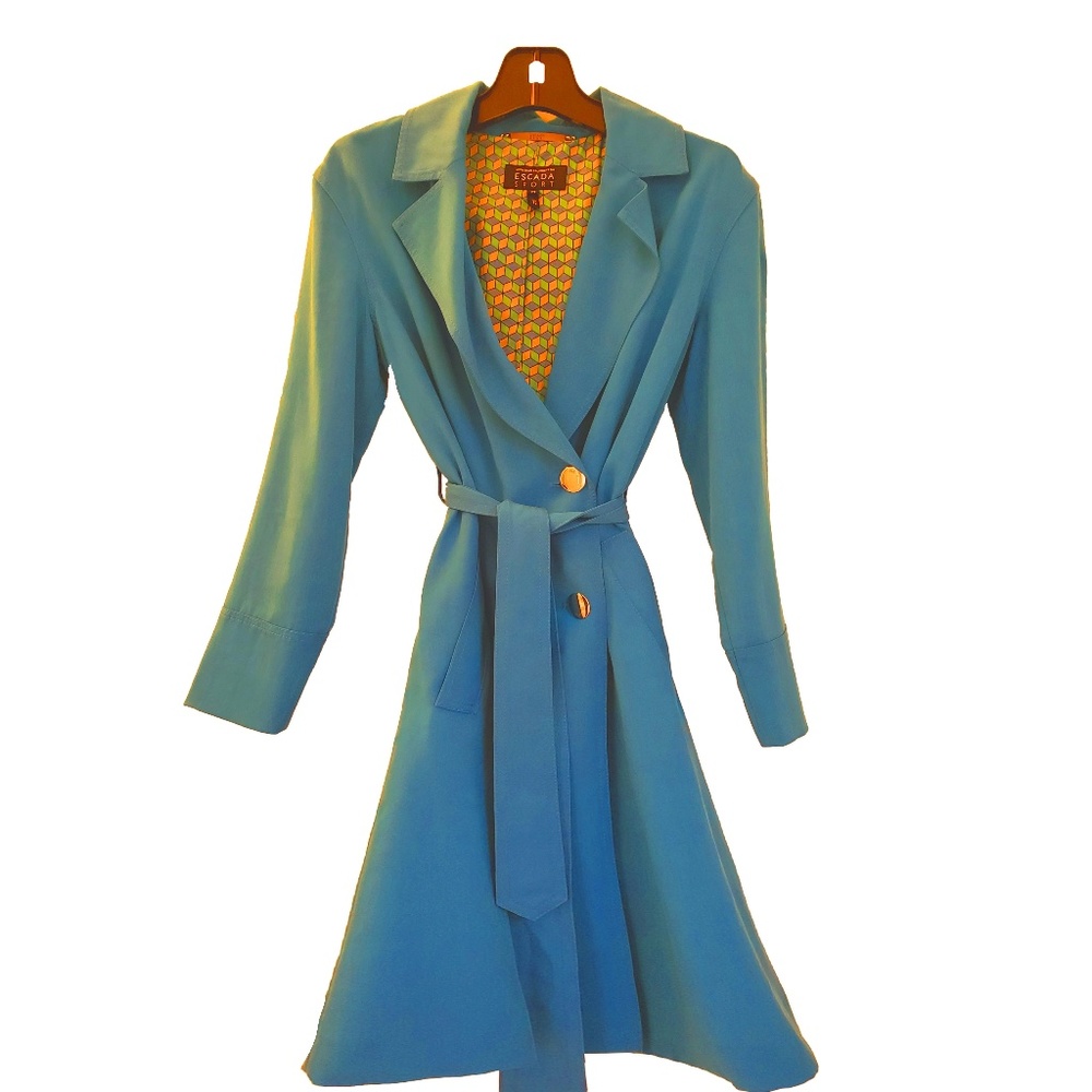 Sky blue rain coat by Escada  Size 4